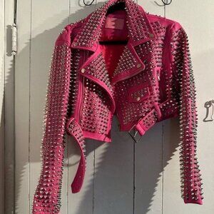 AKIRA Studded Pink Biker Jacket